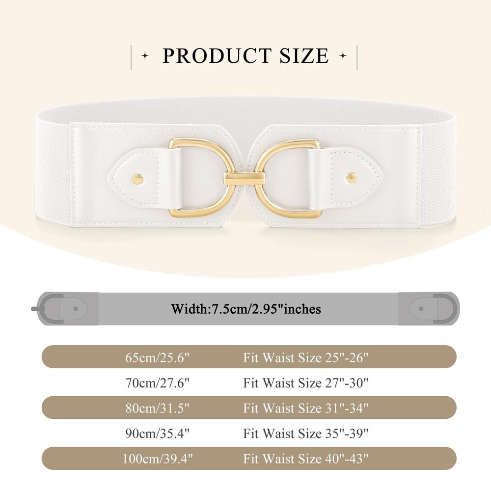 9526 Wide Belts For Women Fashion Elastic Belt Dresses Vintage Waist - Picture 5 of 6